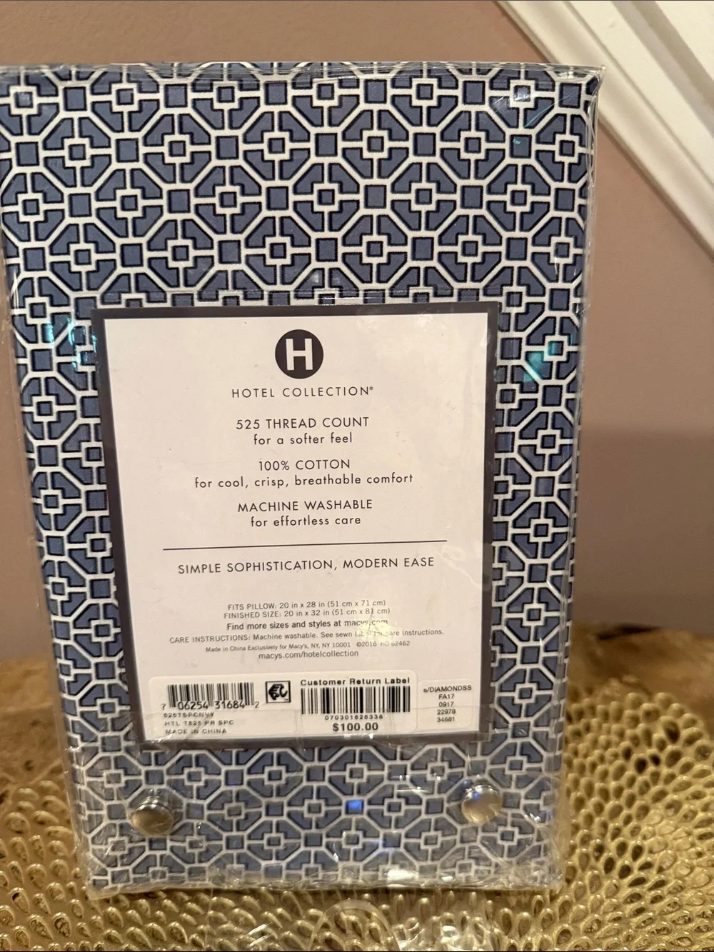 Hotel Collection 525 Thread Count 100% Cotton Standard Pillowcase Pair